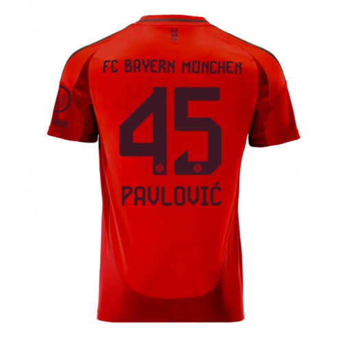 Dres Bayern Munich Aleksandar Pavlovic #45 Domaci 2024-25 Kratak Rukav